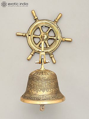 9" Wall Hanging Ritual Bell in Brass