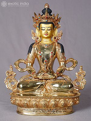 Lord Aparmita Buddha Idol - Amitayus | Copper with Gold Plated | Handmade Exquisite Art