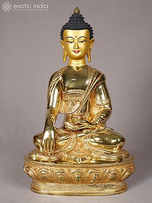 Lord Shakyamuni Buddha - Nepali Buddha | Copper with Gold Plated | Handmade Exquisite Art