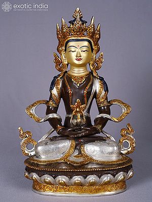 Lord Aparmita Buddha Nepali Idol | Copper with Gold and Silver Plated | Handmade Exquisite Art