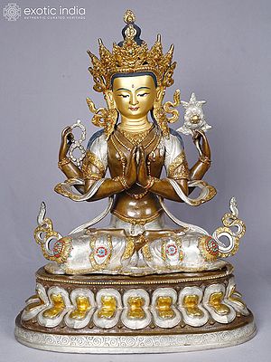 Lord Kharchedi Nepali Buddhist Deity | Copper with Gold and Silver Plated | Handmade Exquisite Art