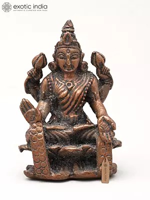 Small Size Goddess Lakshmi | Copper Statue
