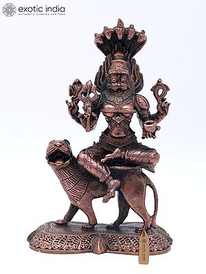 Goddess Pratyangira - Fierce form of Shakti | Copper Statue | Made in India