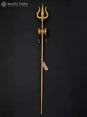67" Large Size Lord Shiva's Trishul/Trident with Damaru and Bells