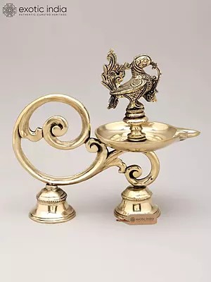 9" Brass Handheld Peacock Lamp