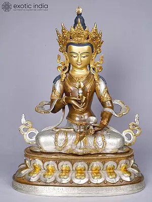 Lord Vajrasattva | Tibetan Buddhist Deity | Copper With Gold And Silver Plated