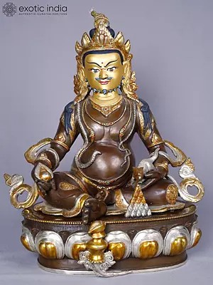 Lord Kubera | Tibetan Buddhist Deity | Copper With Gold And Silver Plated