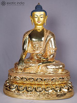Shakyamuni Lord Buddha - Bhumisparsha Mudra | Classic Idol | Copper With Gold Plated