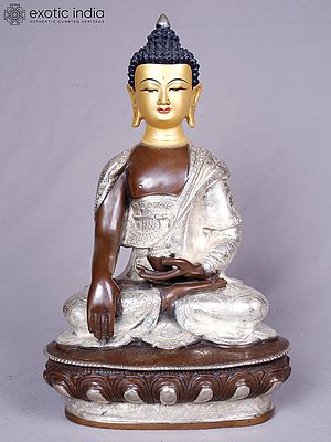 Great Lord Buddha | Tibetan Buddhist Deity | Copper With Gold And Silver Plated