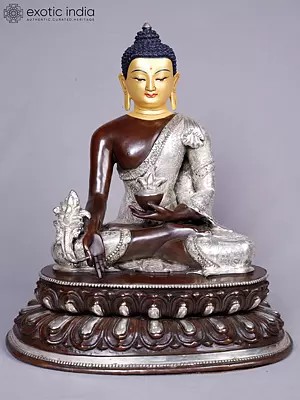 Medicine Buddha | Tibetan Buddhist Deity | Copper With Gold And Silver Plated