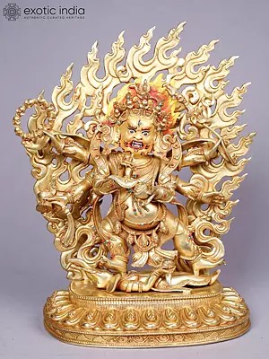 Mahakal Bhairava | Tibetan Buddhist Deity | Copper With Gold Plated