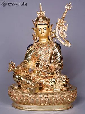 Guru Padmasambhava | Tibetan Buddhist Deity | Copper With Gold Plated