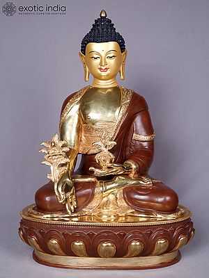 Medicine Lord Buddha | Tibetan Buddhist Deity | Copper With Gold Plated