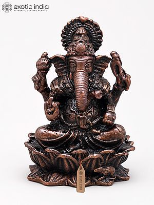 Small Divine Lord Ganapati Idol for Auspicious Beginnings | Handmade | Copper Statue
