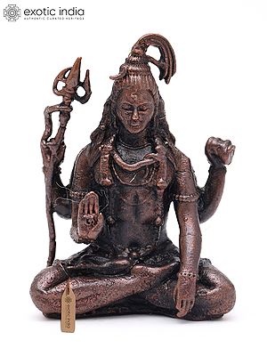 Lord Shiva Seated in Blessing Gesture | Copper Statue