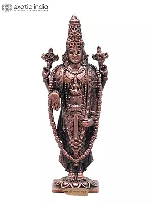 Small Idol of Lord Vishnu as Lord Venkateshwara (Tirupati Balaji) | Handmade | Copper Statue