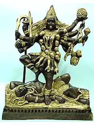 12" Mother Goddess Kali Brass Sculpture | Handmade | Made in India