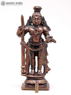3" Small Udupi Krishna Standing on Pedestal | Copper Statue