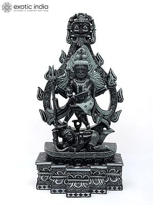 30" Large Dancing Lord Shiva (Nataraja) with Kirtimukha | Sand Stone Statue | Made in Orissa