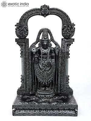 24" Lord Venkateshvara (Tirupati Balaji) Standing on Kirtimukha Throne | Sand Stone Statue | Made in Orissa