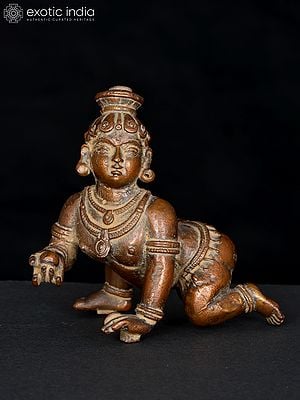 4" Small Laddu Gopal | Copper Statue