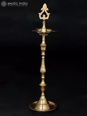 21" Five Wicks Designer Brass Lamp