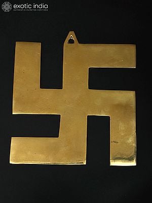 12" Wall Hanging Swastik in Brass