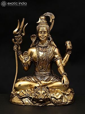 5" Small Superfine Four Armed Blessing Lord Shiva | Brass Statue