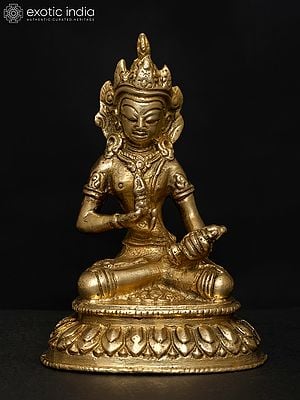 4" Small Tibetan Buddhist Deity Vajrasattva | Brass Statue