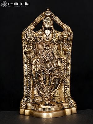 7" Lord Venkateshvara (Tirupati Balaji) | Brass Statue