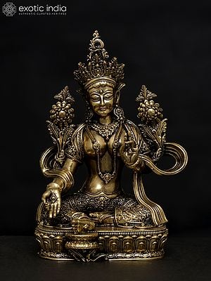 4" Small Superfine Goddess Green Tara | Brass Statue