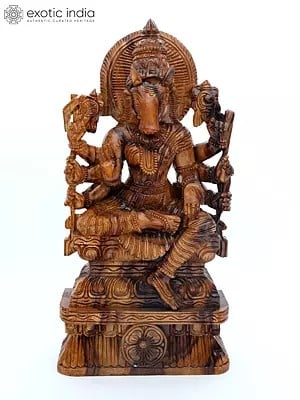 26" Eight Armed Goddess Varahi | Wood Carving