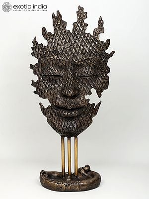 56" Large Modern Buddha Head | Brass Sculpture