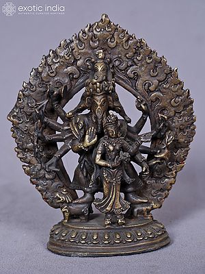 6" Brass Standing Lord Ganesha With Goddess Siddhi | Brass Statue