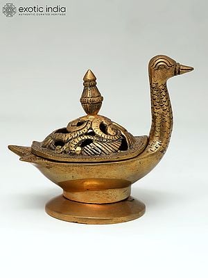 5" Brass Peacock Design Dhoop Dani