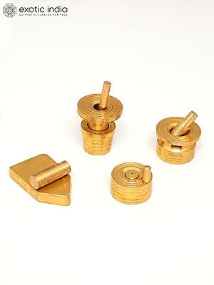 1" Small Brass Gowramma Set - Gauri Pooja Set