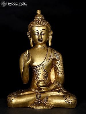 7" Blessing Lord Buddha | Brass Statue