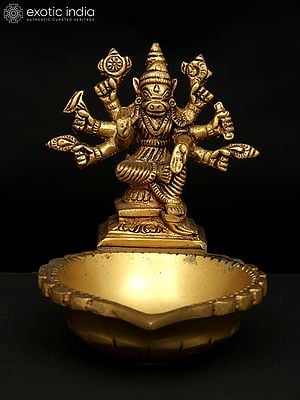 6'' Hindu Goddess Varahi With Oil Lamp | Brass