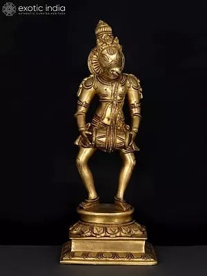 12" Hayagriva Brass Statue Playing Pakhawaj