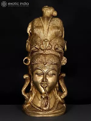 10" Lord Shiva with Serpents In Brass | Handmade | Made In India