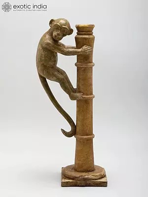 Figurine of Infant Monkey on a Pole