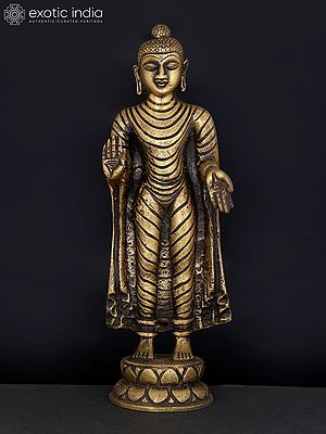 9" Blessing His Devotees In Brass | Handmade | Made In India