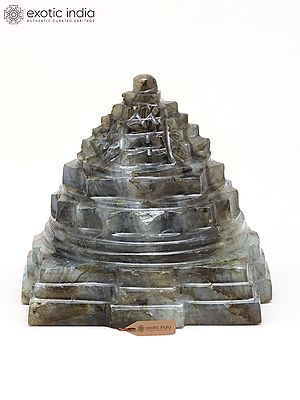 2" Small Sacred Shri Yantra Meru for Vastu Remedy | Labradorite Gemstone
