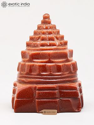 2" Small Shri Yantra Meru Idol for Positive Energy | Red Sun Gemstone