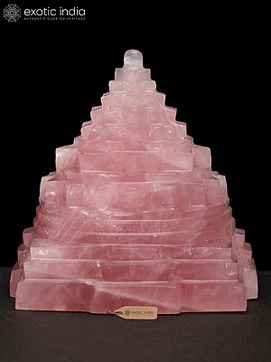 3" Small Sacred Shri Yantra for Vastu Remedy | Rose Quartz Gemstone