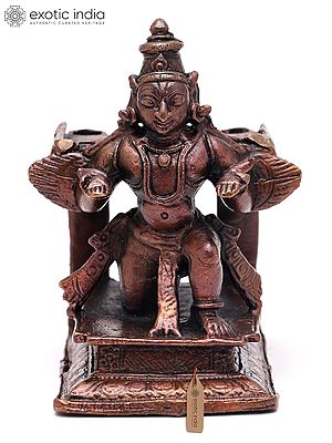2" Small Sitting Garuda - Vahana of Lord Vishnu | Copper Statue