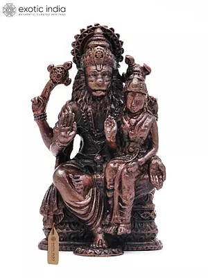 2" Small Lord Narasimha with Devi Lakshmi | Copper Statue