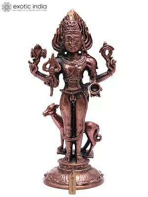 5" Small Lord Shiva as Bhairava | Copper Statue