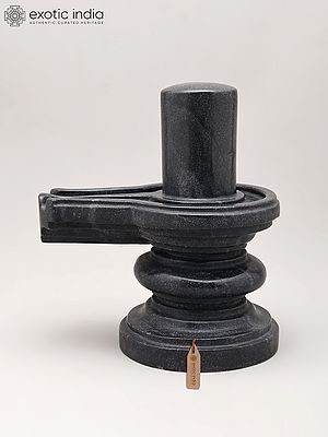11" Black Marble Shivalingam