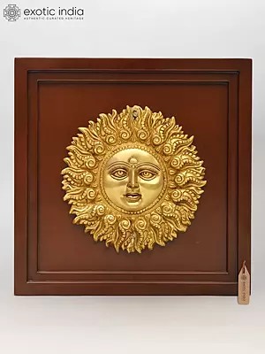 Surya Brass Wall Sculpture - 18" Framed Art Piece
